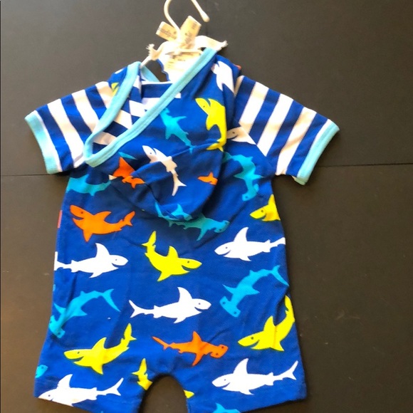 Mud Pie Shark Tank Shark Hooded One Piece - Picture 7 of 9